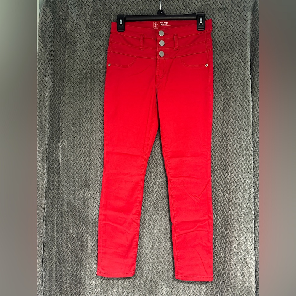 NOBO Mid-Rise Skinny Jeans - Red